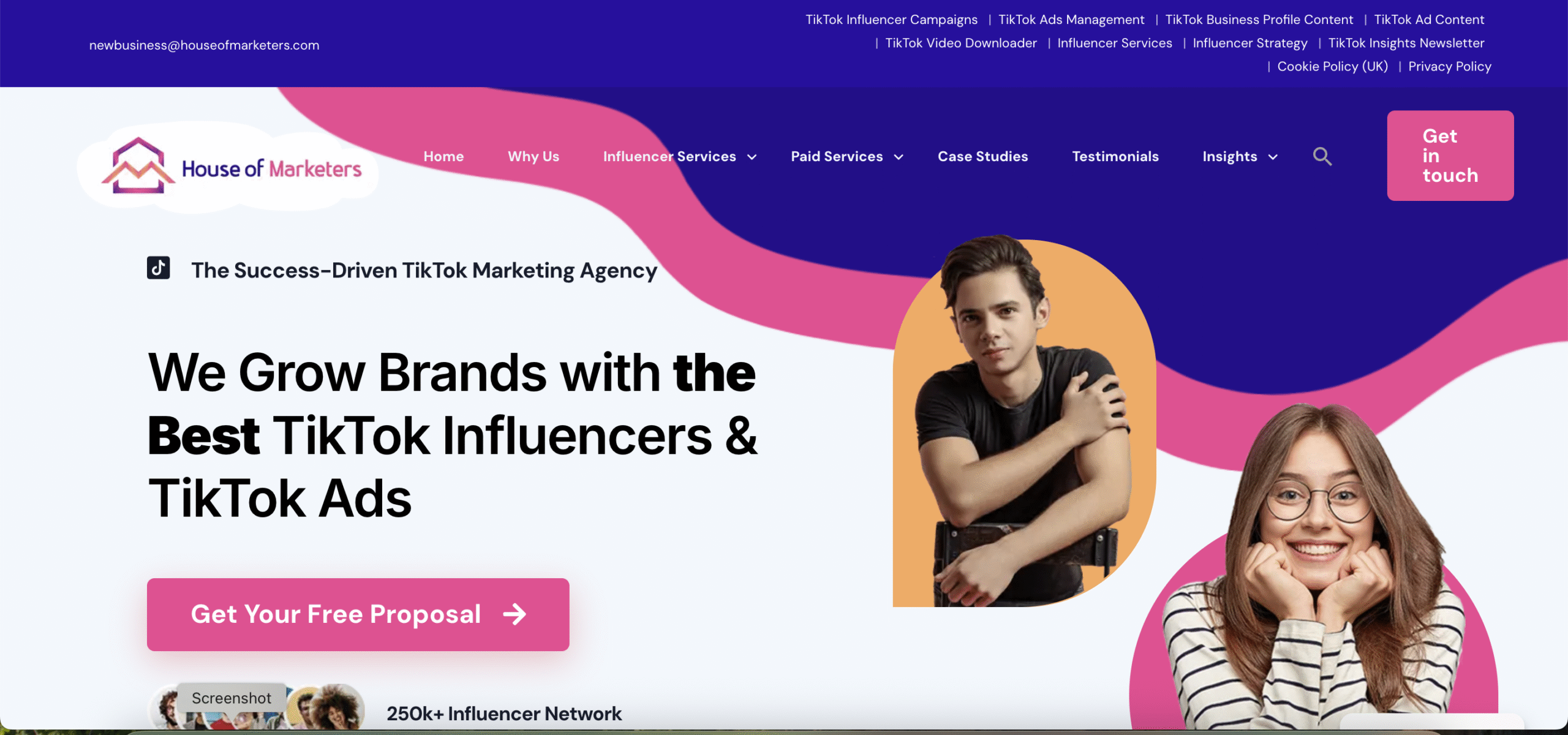 House of Marketers website screenshot
