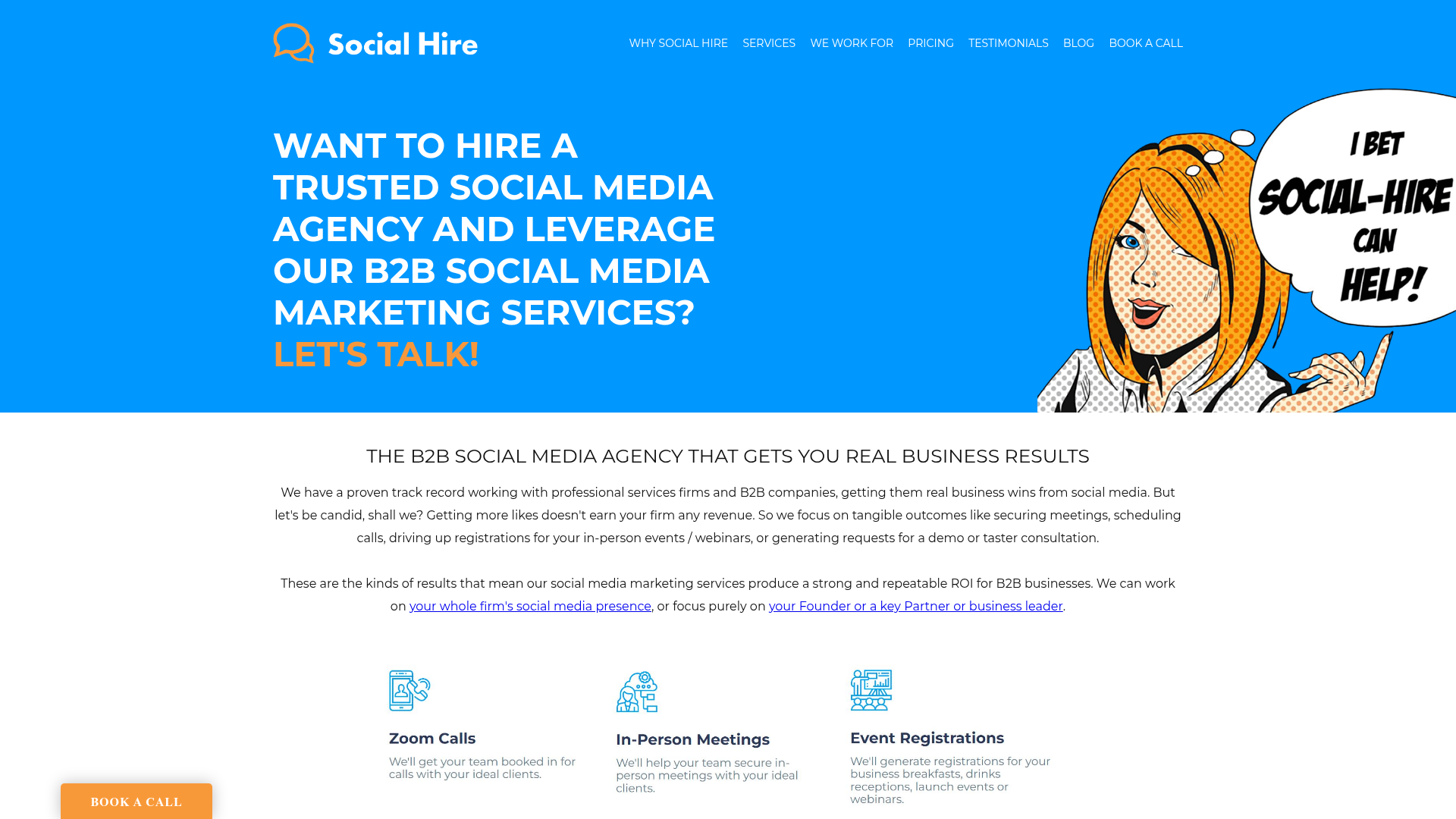 Social Hire website screenshot