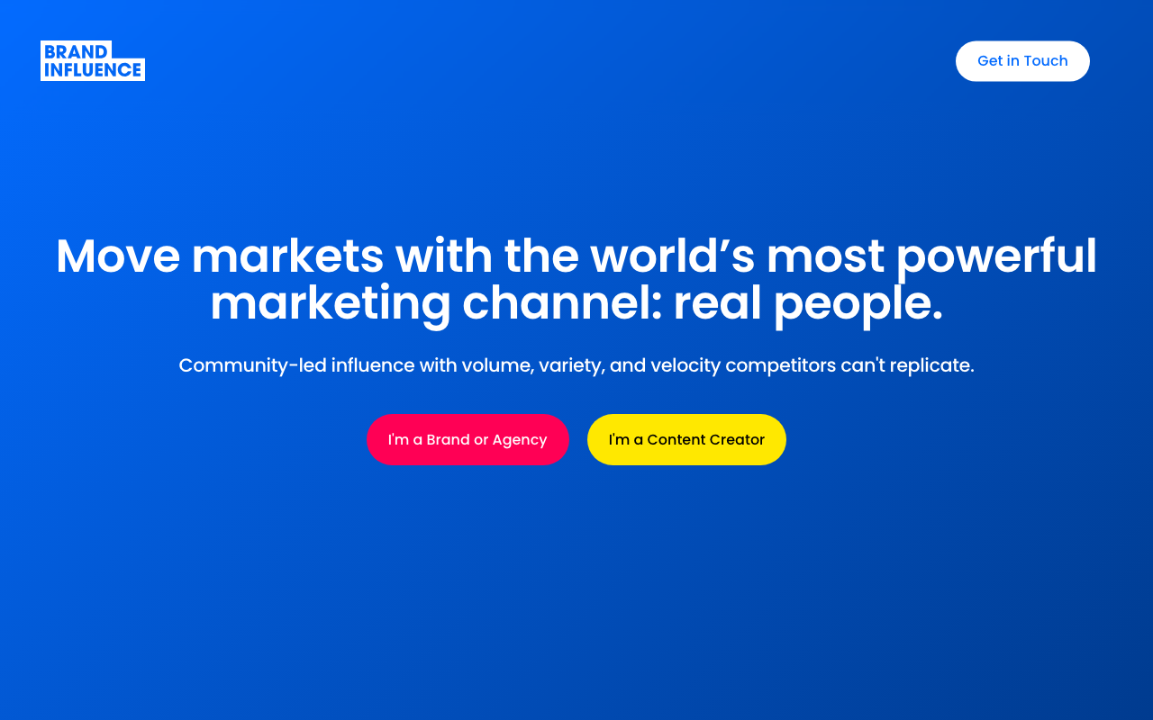 Brand Influence website screenshot