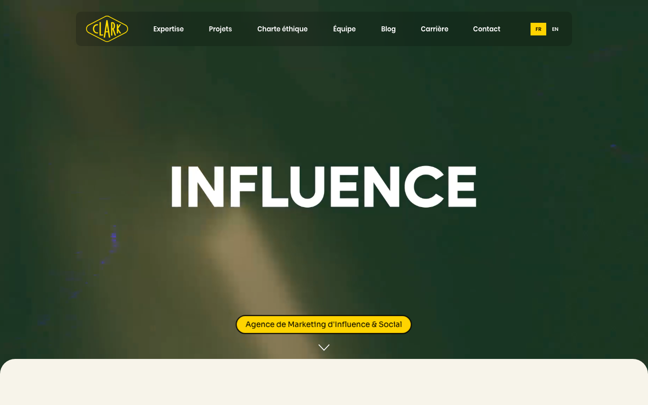 Clark Influence website screenshot