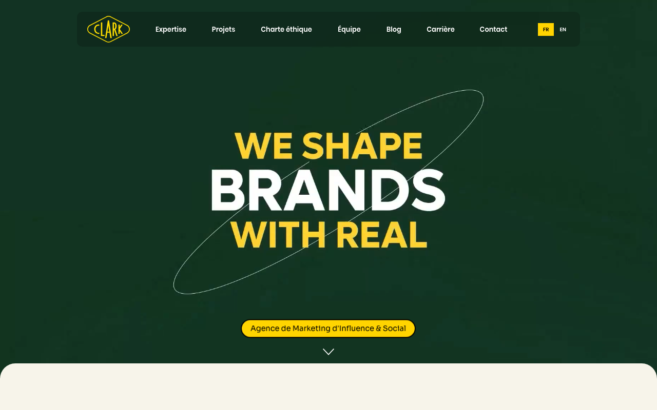 Clark Influence website screenshot