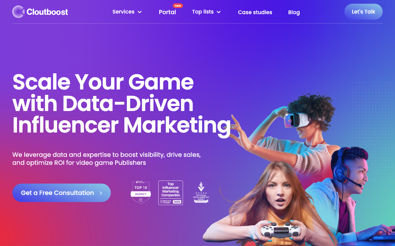 Cloutboost website screenshot