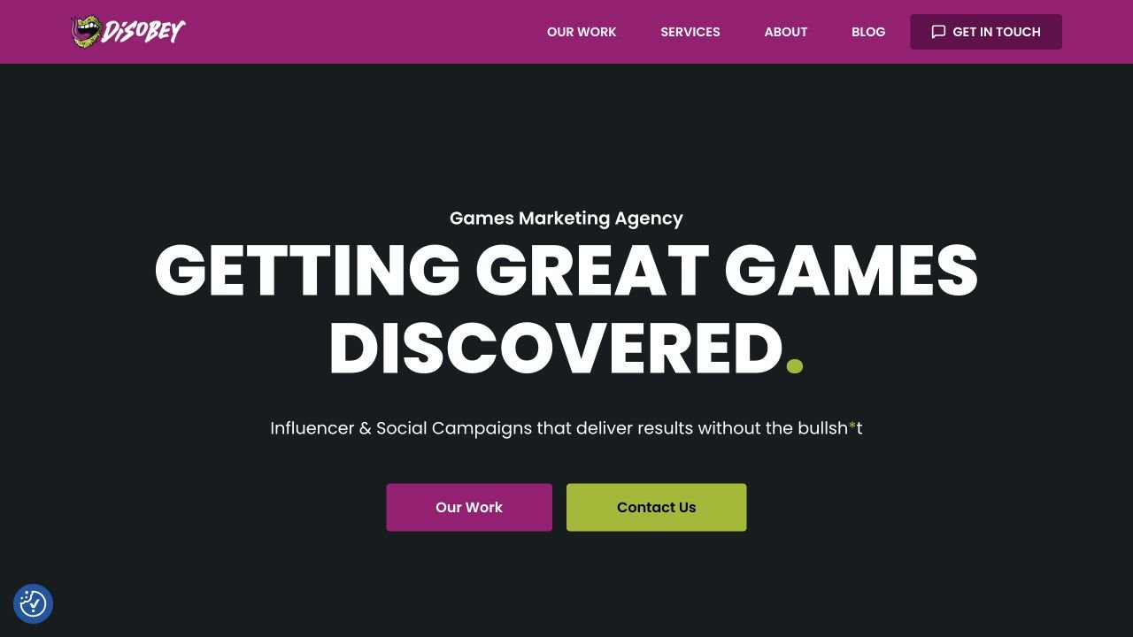 Disobey website screenshot