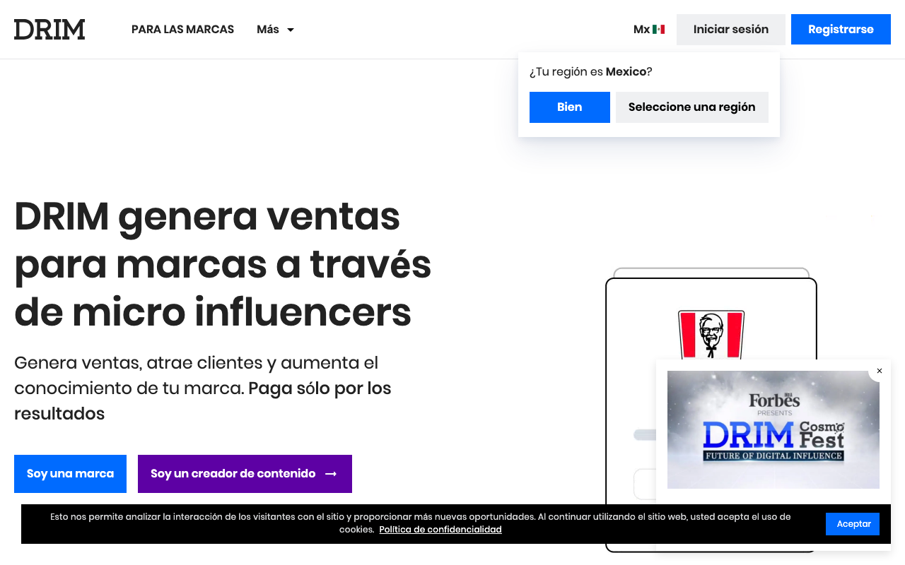 DRIM website screenshot