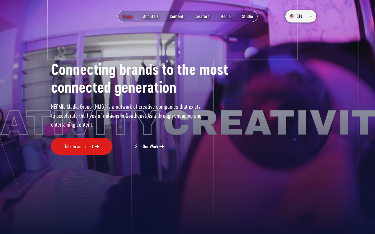 HEPMIL Creators Network website screenshot