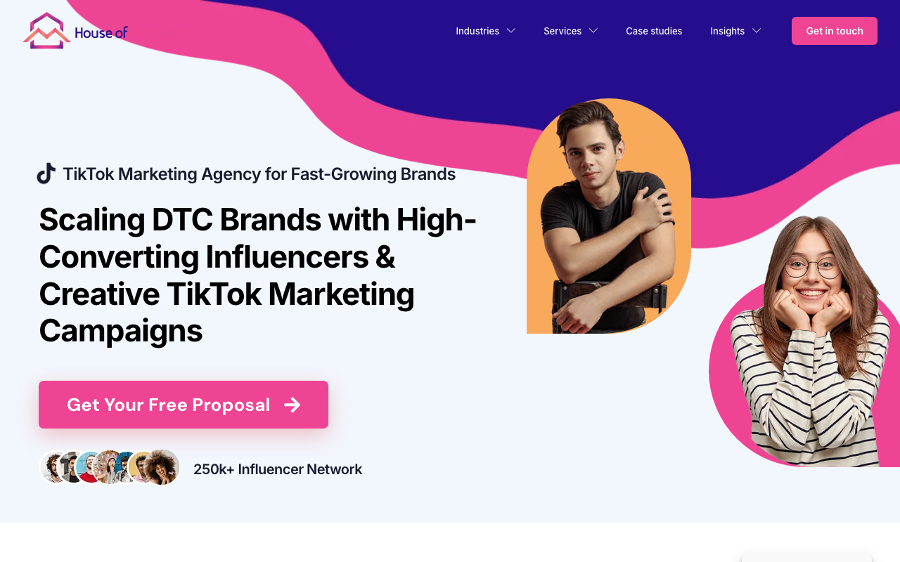House of Marketers website screenshot