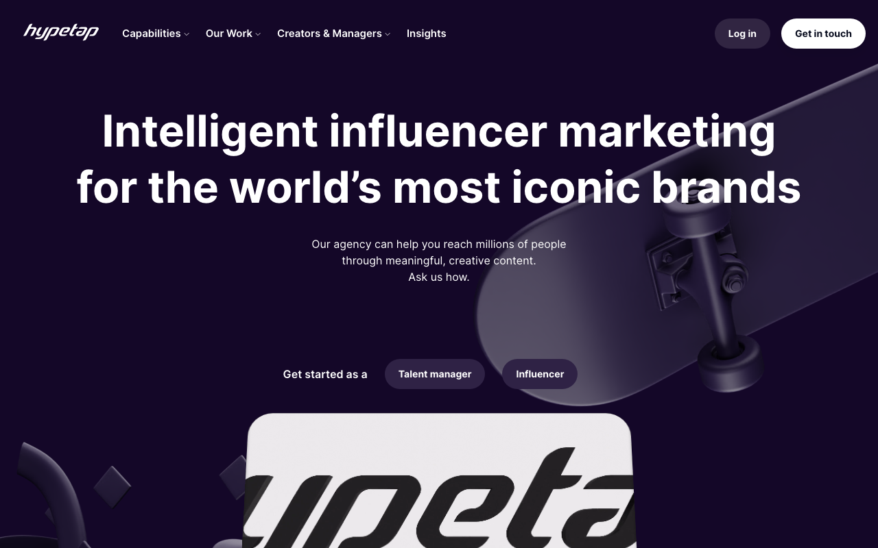 Hypetap website screenshot