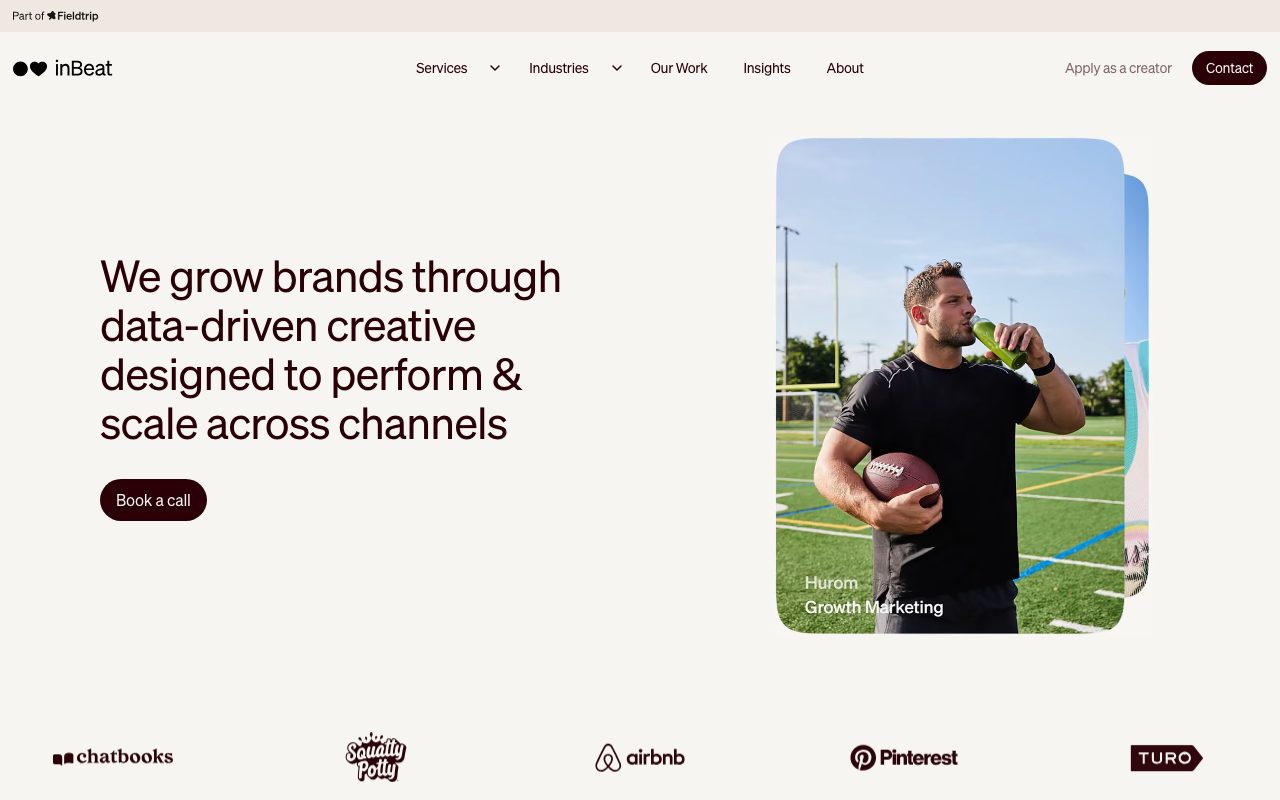 inBeat website screenshot
