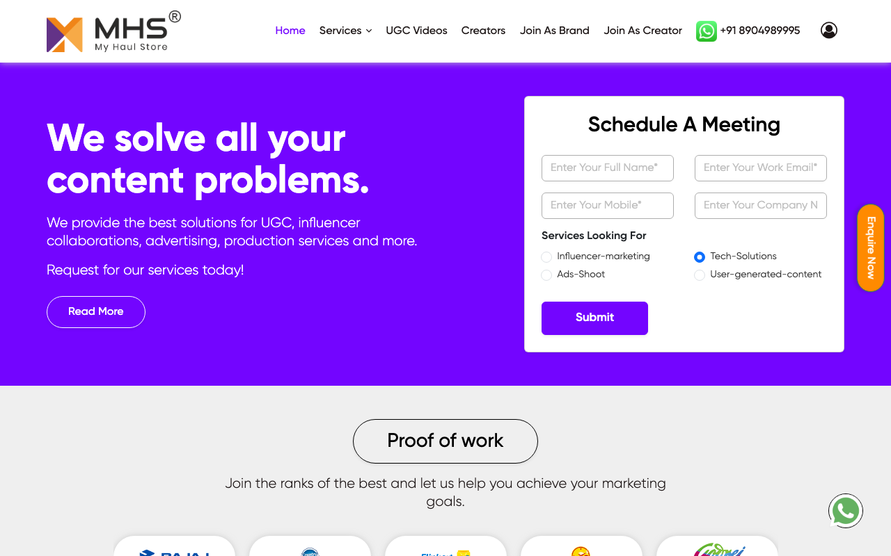 My Haul Store website screenshot