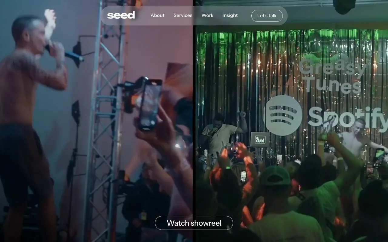 Seed Marketing website screenshot