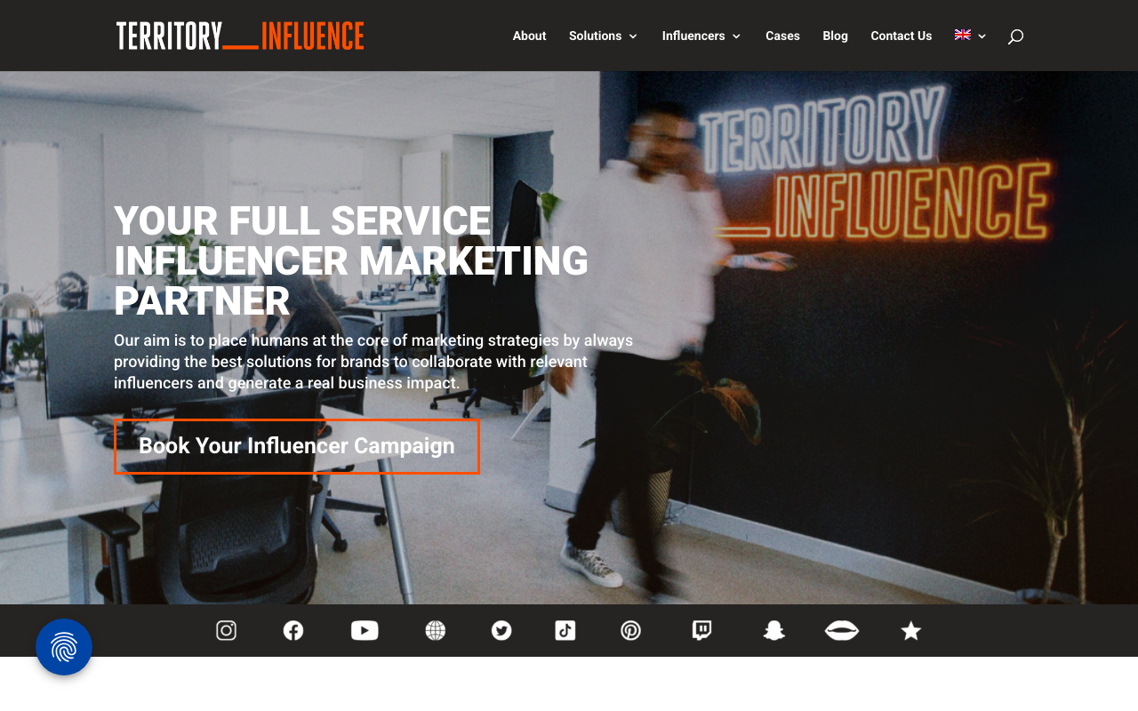 TERRITORY Influence website screenshot