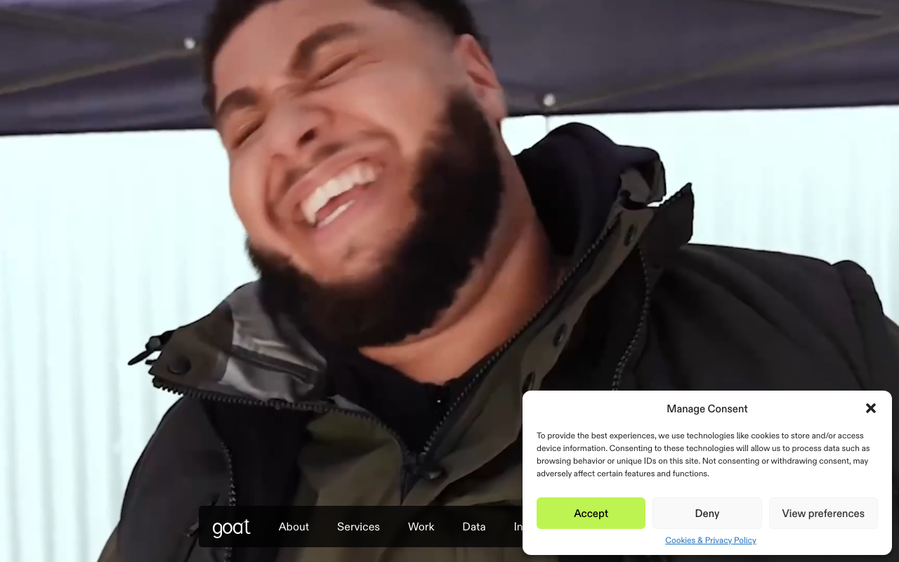 The Goat Agency website screenshot