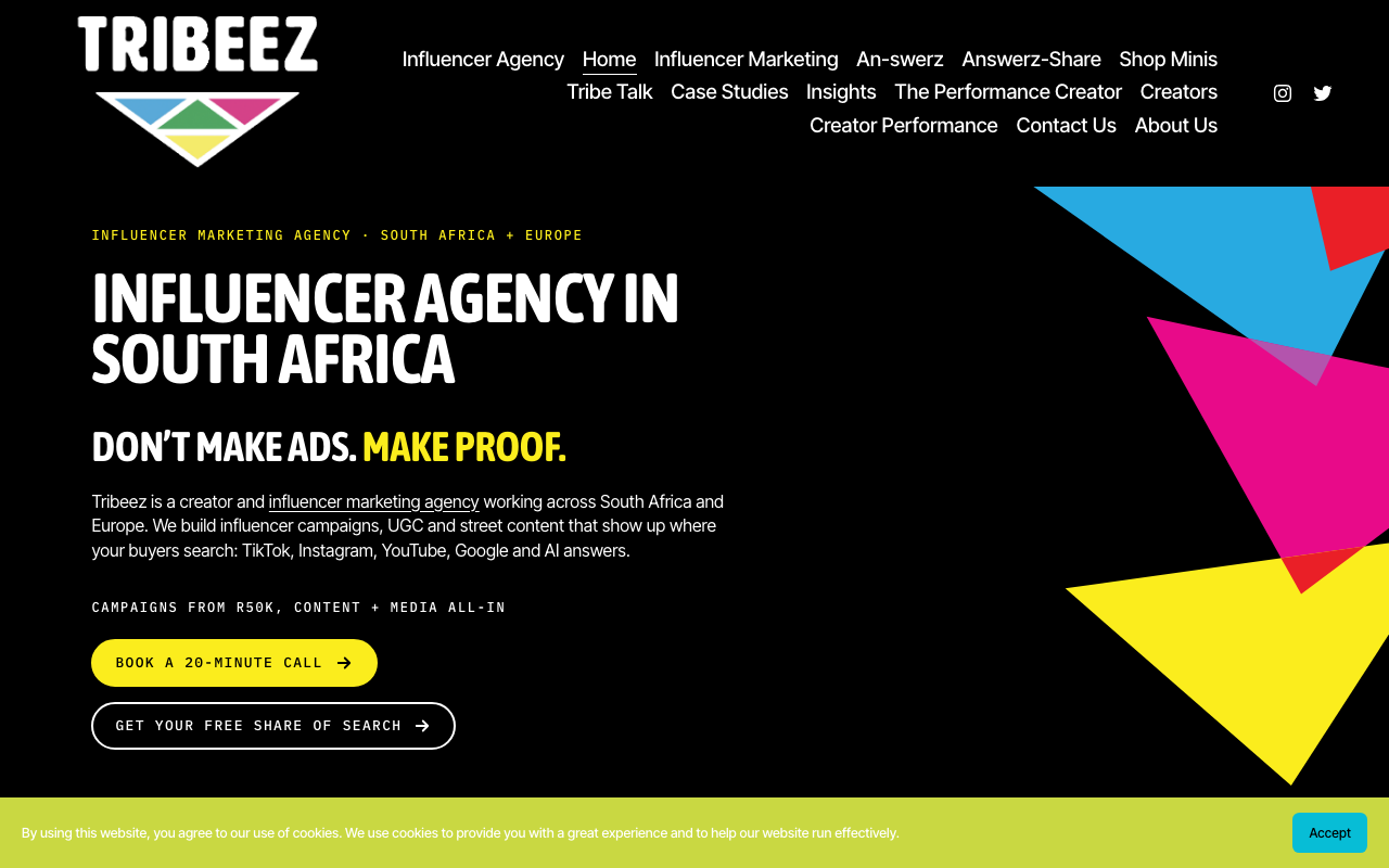 TRIBEEZ website screenshot