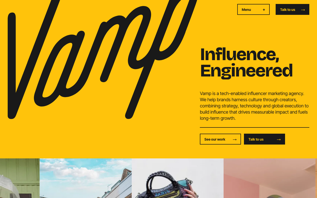 Vamp website screenshot
