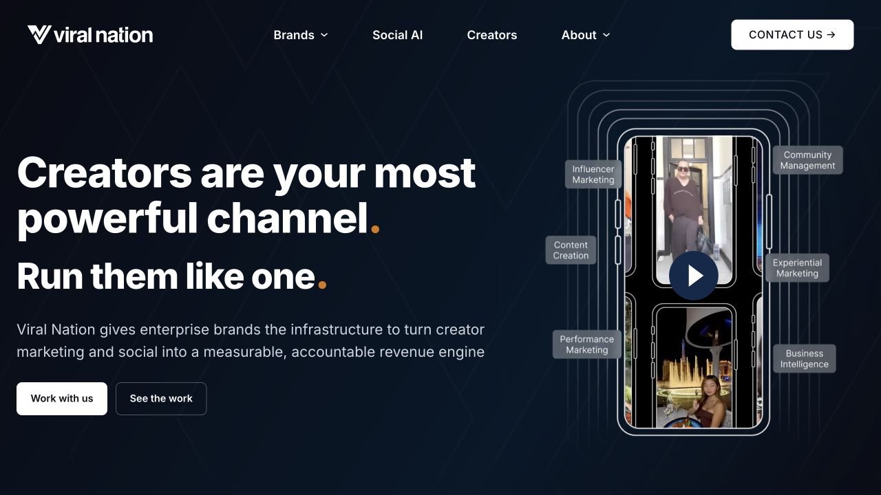 Viral Nation website screenshot