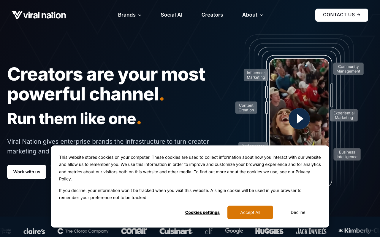 Viral Nation website screenshot