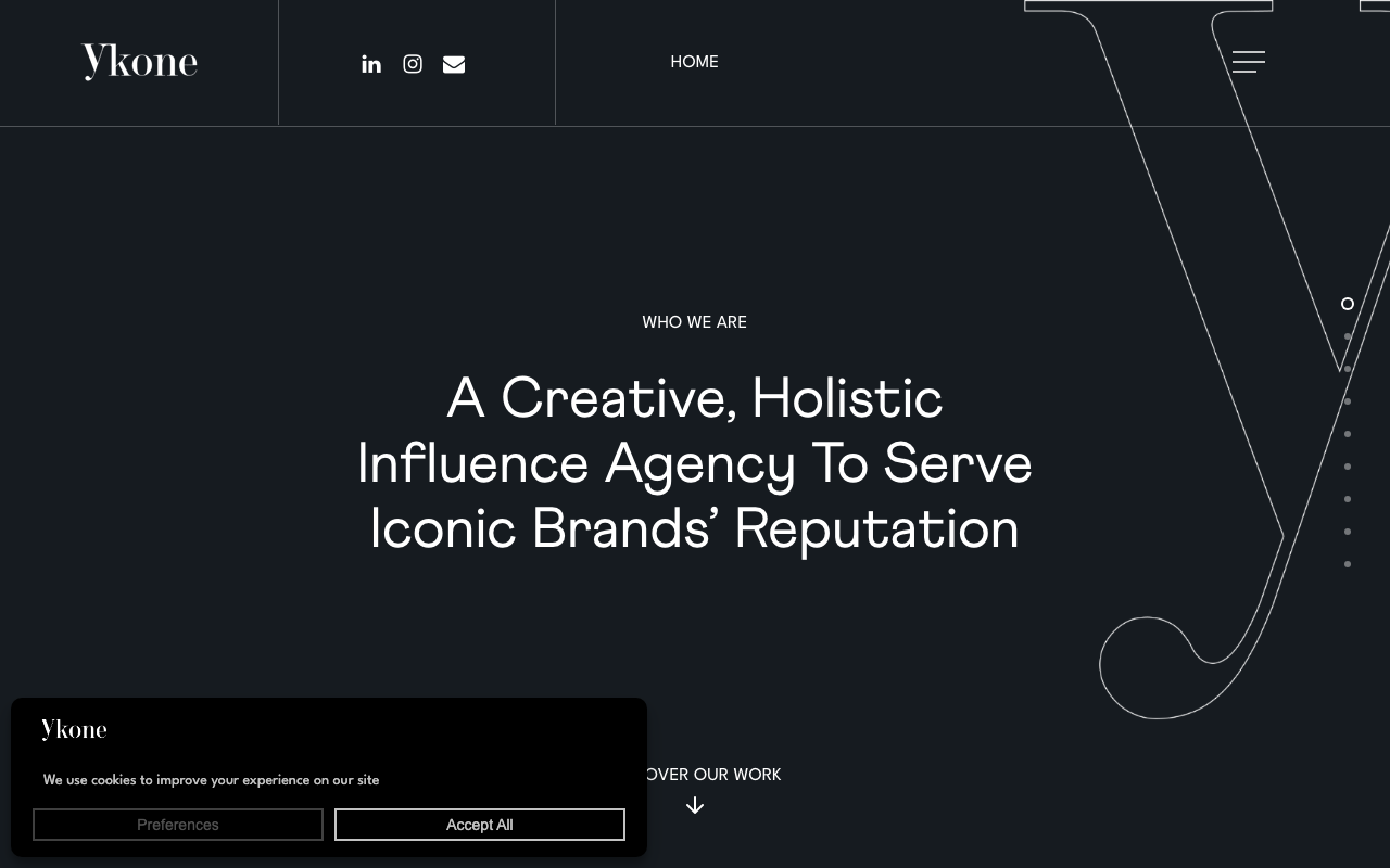 YKONE website screenshot