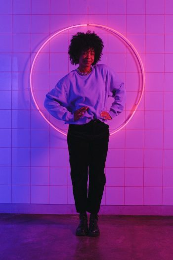 Girl People With Purple Neon Light Girl People With Purple Neon Light